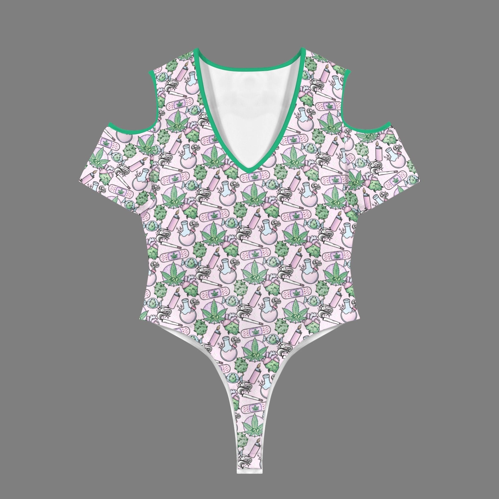 Cute Cannabis Pink Peekaboo Playsuit
