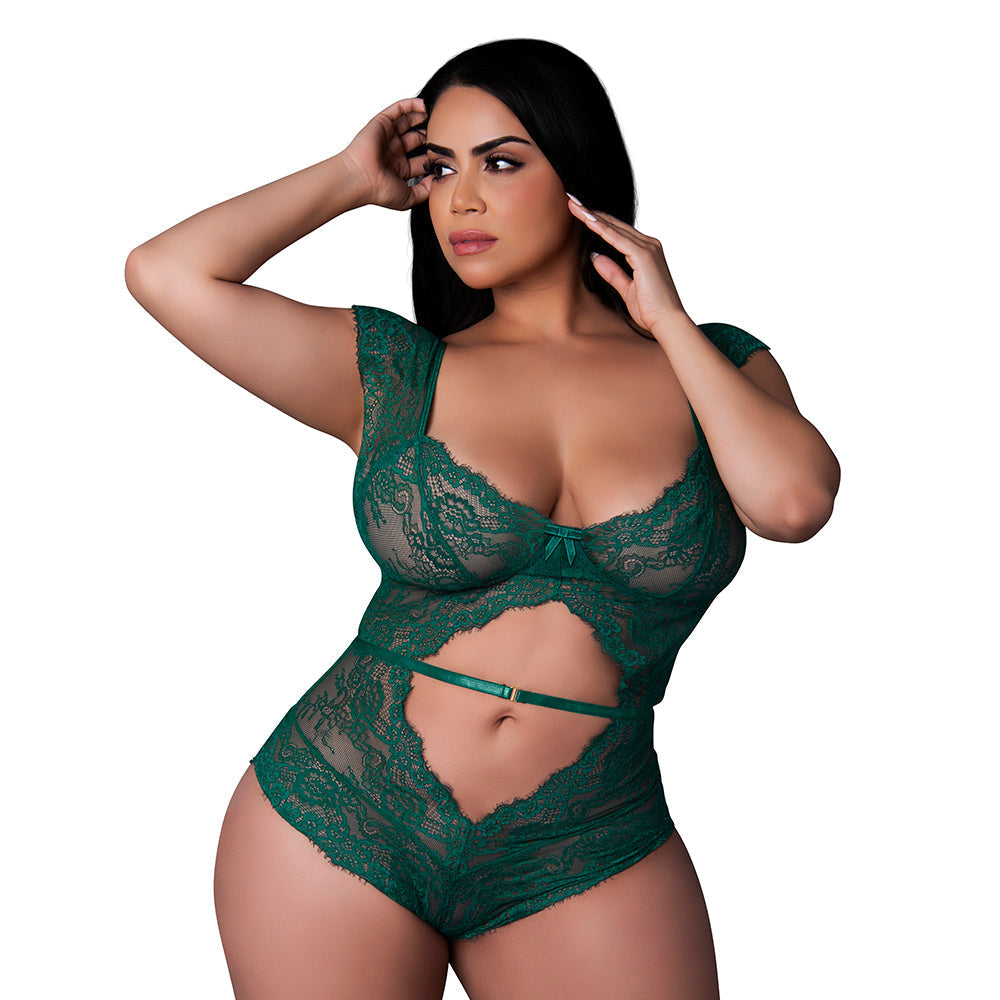 Evermore Cutout Romper Emerald (Queen)