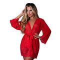 Sugar High 3/4 Sleeve Robe (Red, S/M)