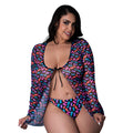 Hazy Dayz Tie Front Jacket and Thong Set Gummy Bears (Queen Size)