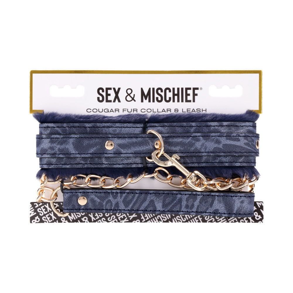Sex & Mischief Cougar Fur Collar and Leash