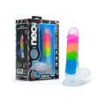 Neo Elite Glow-in-the-Dark Rainbow Rave 6.5 " Silicone Dual Density Dildo