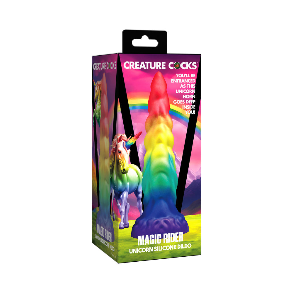 Rainbow Horn Silicone Dildo