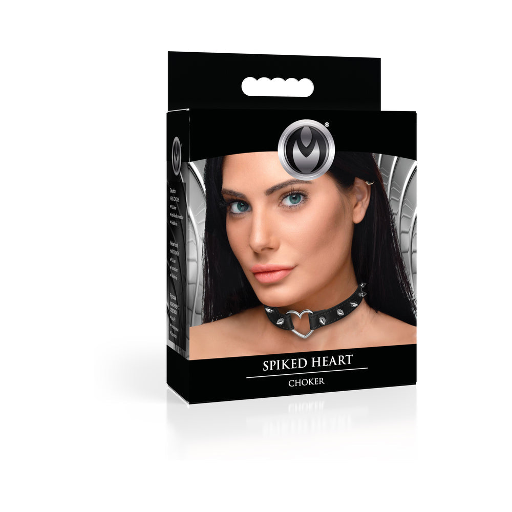 Spiked Heart Choker (Black)