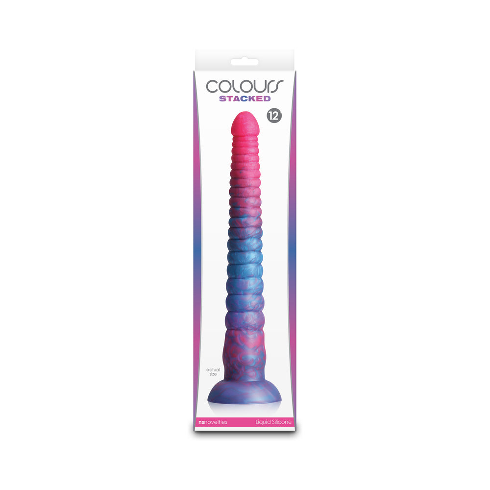 Colours Stacked 12 " Dildo Pink/Blue