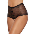 Passion Pearl High-Waisted Lace Thong (Black, O/S)