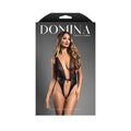 Domina Mesh Tie-Back Plunge Front Teddy with Buckle Waist and Lock & Key Detail (L/XL)