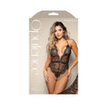 Opulence Shimmer Lace Pearl Halter Teddy Open Back Pearl String Crotch (L/XL)