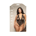 Opulence Shimmer Lace Pearl Halter Teddy Open Back Pearl String Crotch (Queen Size)