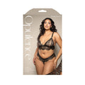 Opulence Lace Bralette with Split Pearl Cups and Crotchless Double Pearl Panty (Queen)
