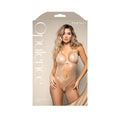 Opulence Foil Mesh Cut-Out Halter Teddy with Pearl String (L/XL)