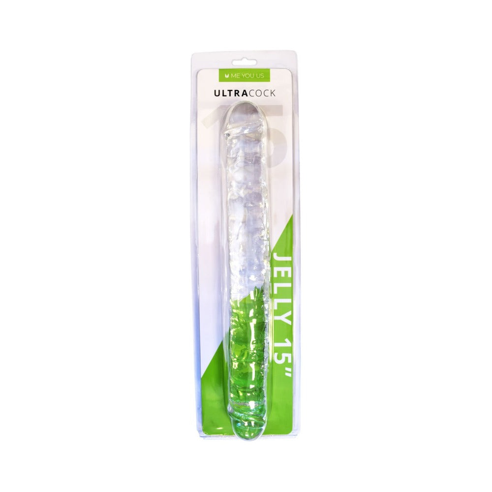 Me You Us Ultra Cock 15 " Jelly Double Ended Dildo Clear