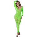 Seamless Long Sleeve Bodystocking (Neon Lime) (O/S)