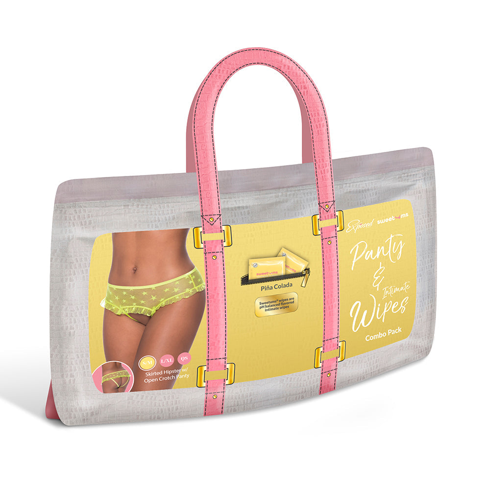 Sweetums Skirted Hipster Open Crotch Panty (Pina Colada) (Queen Size)