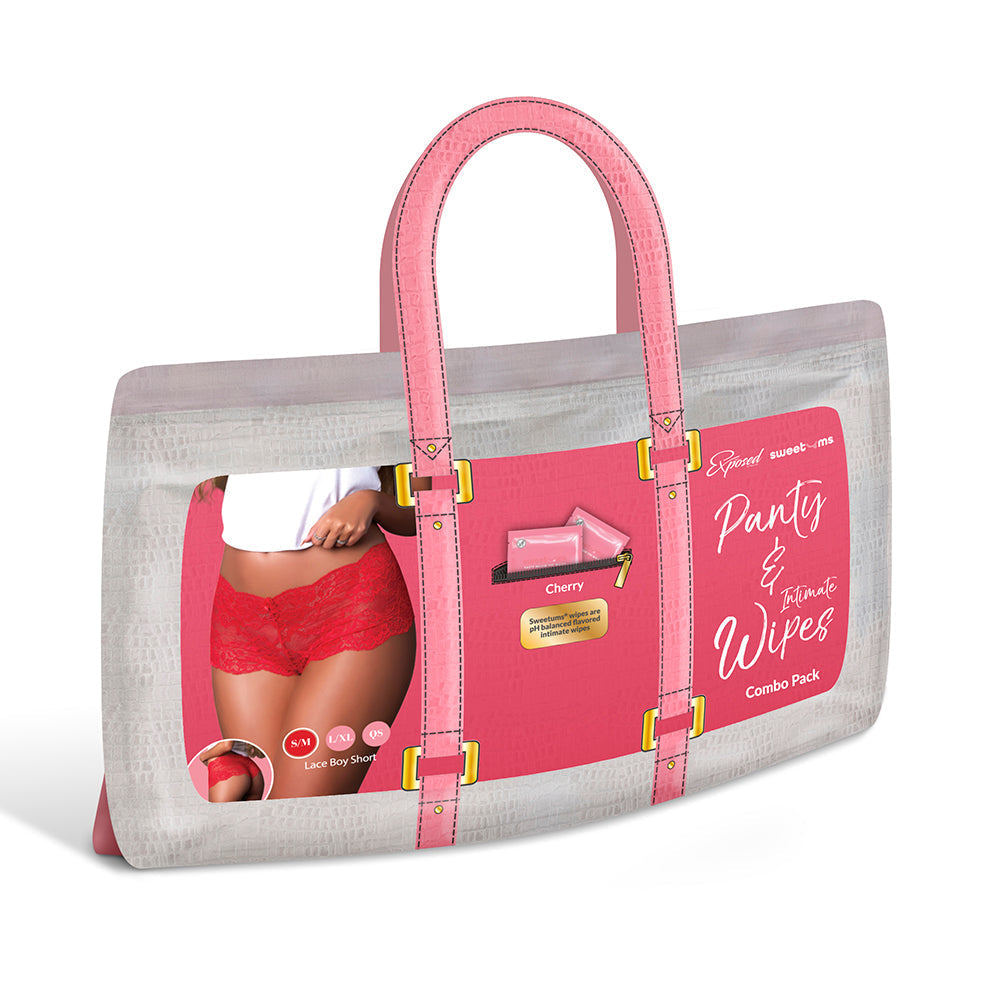 Sweetums Lace Boy Short Cherry (Queen Size)