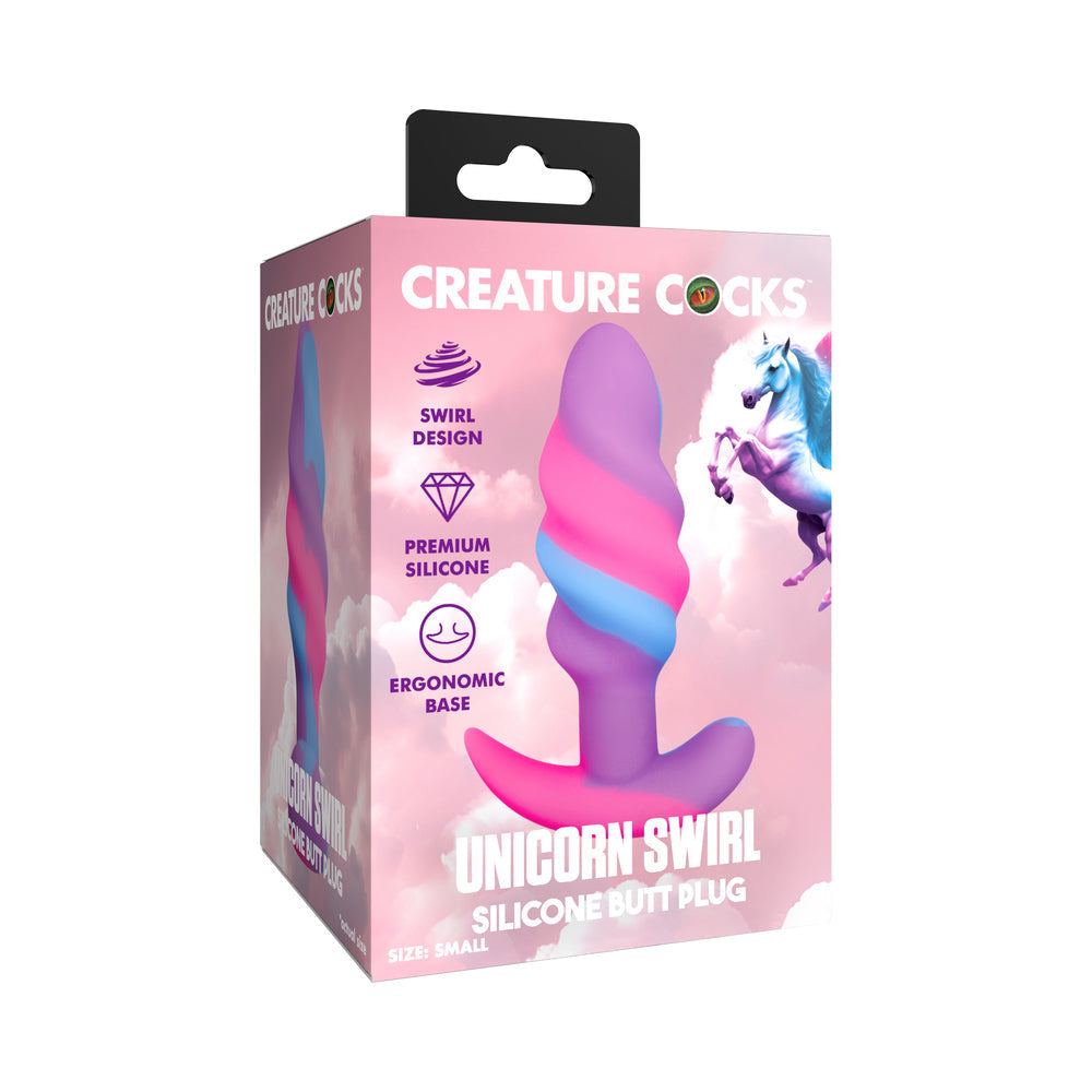 Unicorn Swirl Silicone Butt Plug (Small)
