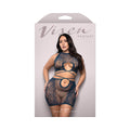 Vixen Floral Lace Tie-Back Top and Skirt (Navy, Queen)