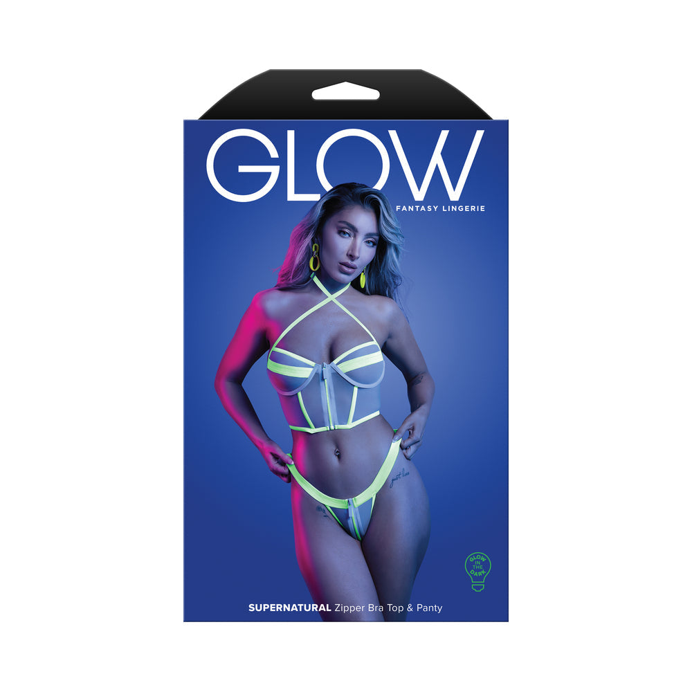 Glow-in-the-Dark Zipper Top & Panty Lingerie (M/L)
