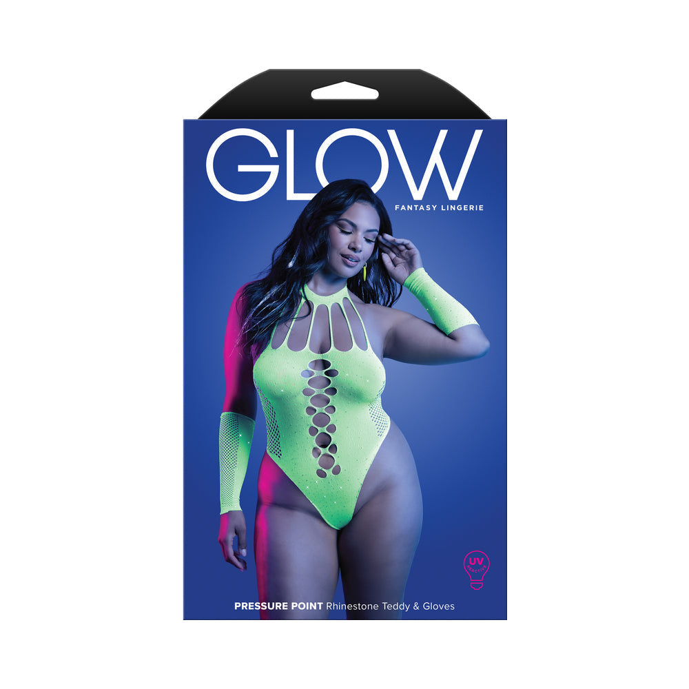 UV Reactive Rhinestone Teddy and Gloves (Queen)