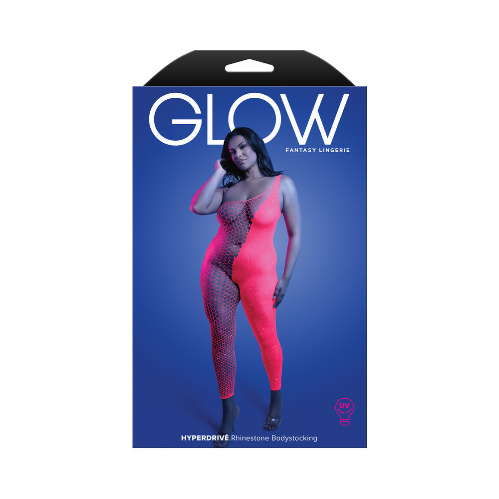 Glow Hyperdrive UV Reactive Rhinestone Bodystocking (Queen)