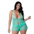Caribbean Crush Flutter Cami & Short Set (Aqua Glow) (Queen Size)