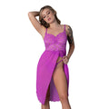 Butterfly Fantasies Gown & Thong Set (Neon Purple, S/M)