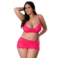 Get It Girl Bra, Skirt & Thong Set (Diva Pink) (Queen Size)