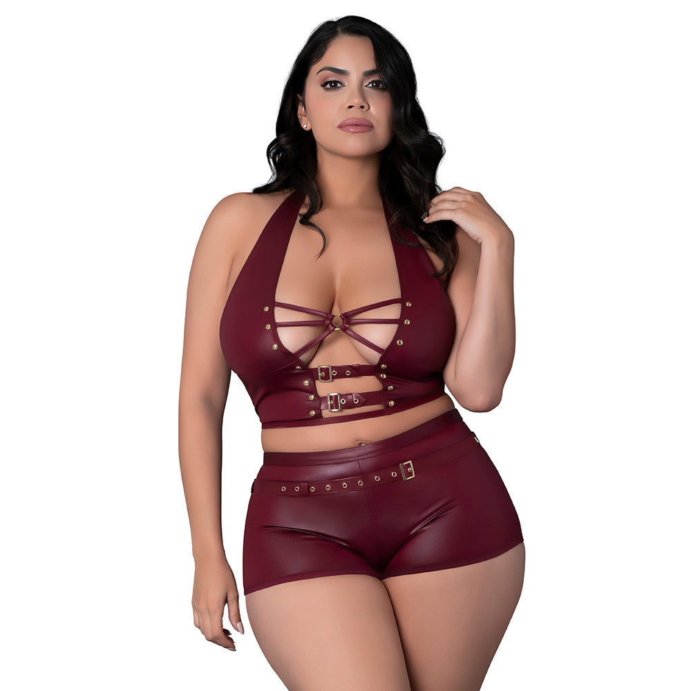 Thalia Queen Size Bedding (Burgundy)