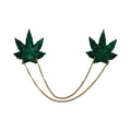 Pastease Chains: Shattered Glass Disco Ball Green Weed with Gold Chain Pasties