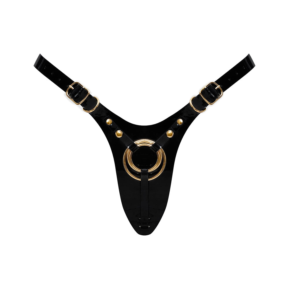 Strap-On-Me Leatherette Harness Fabulous One Size Black Glossy