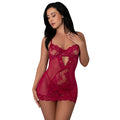 Black Cherry Demi Cup Chemise and Thong Set (Cherry) (S/M)