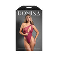 Domina Crotchless One-Shoulder Teddy with Asymmetrical Zipper (Berry, L/XL)