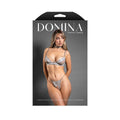 Domina Bra, Crotchless Panty & Choker (Gray, L/XL)