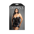 Domina Chemise with Zipper and Buckle Halter (Black, Queen)