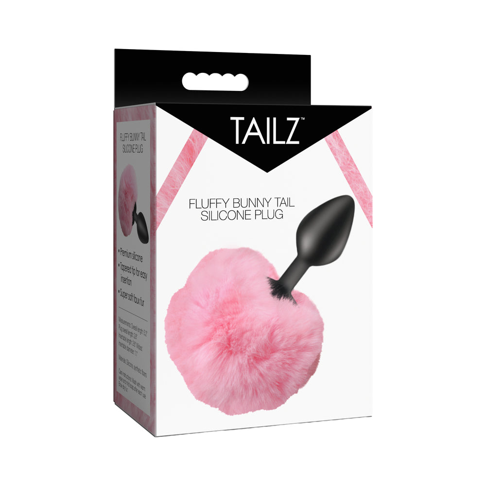 Fluffy Bunny Tail Silicone Plug (Pink)