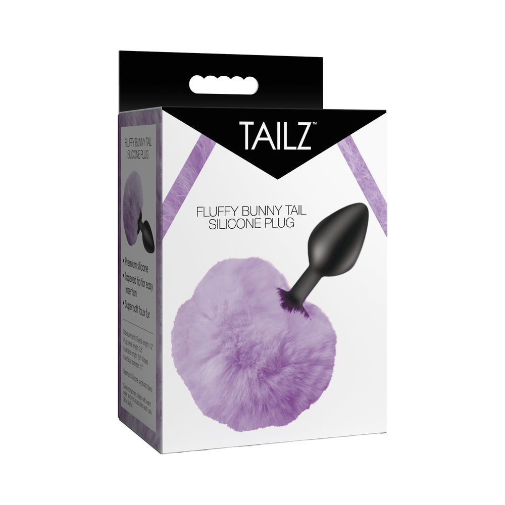 Fluffy Bunny Tail Silicone Plug (Purple)