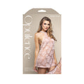 Opulence Pearl Draped Open-Back Halter Chemise & Crotchless Pearl G-String (Light Pink, L/XL)