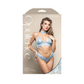 Opulence Pearl Strap Halter Bralette & Adjustable Pearl G-String (Light Blue, M/L)