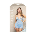 Opulence Split Pearl Cup Bralette with Detachable Skirt and Adjustable Pearl G-String (Light Blue, M/L)