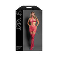 Sheer Bralette and Harness Skirt with Gartered Stockings (Hot Pink, O/S)