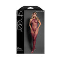 Sheer Crotchless Halter Bodystocking (Plum) (O/S)