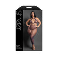 Sheer Open-Crotch Halter Bodystocking Footless (Dark Purple, Queen)