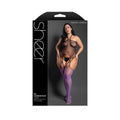Sheer Halter Bodystocking & G-String (Black/Purple, Queen)