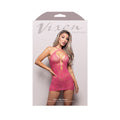Vixen Criss-Cross Halter Tie Dress with Pearl Details (Hot Pink) (O/S)