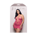 Vixen Criss-Cross Halter Tie Dress with Pearl Details (Hot Pink, Queen Size)