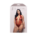 Vixen Halter Tie Plunge Teddy (Red, Queen Size)