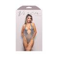 Vixen Sweet Venom Halter Plunge Teddy with Detachable Chains (Gray, O/S)