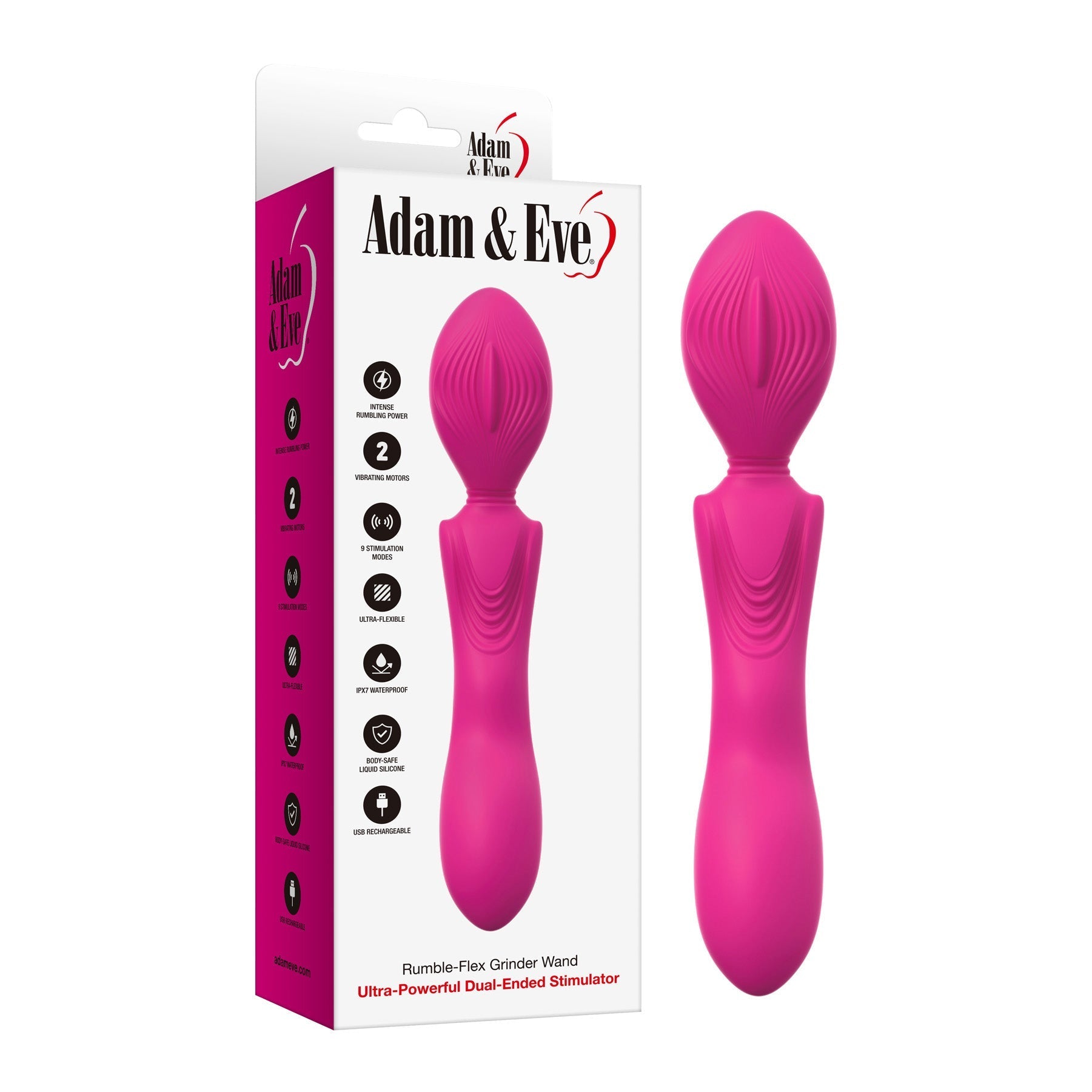 Adam & Eve Rumble-Flex Grinder Wand Ultra-Powerful Dual-Ended Stimulator