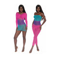 Reversible Ombre Mesh Bodystocking (Neon Rainbow) (O/S)