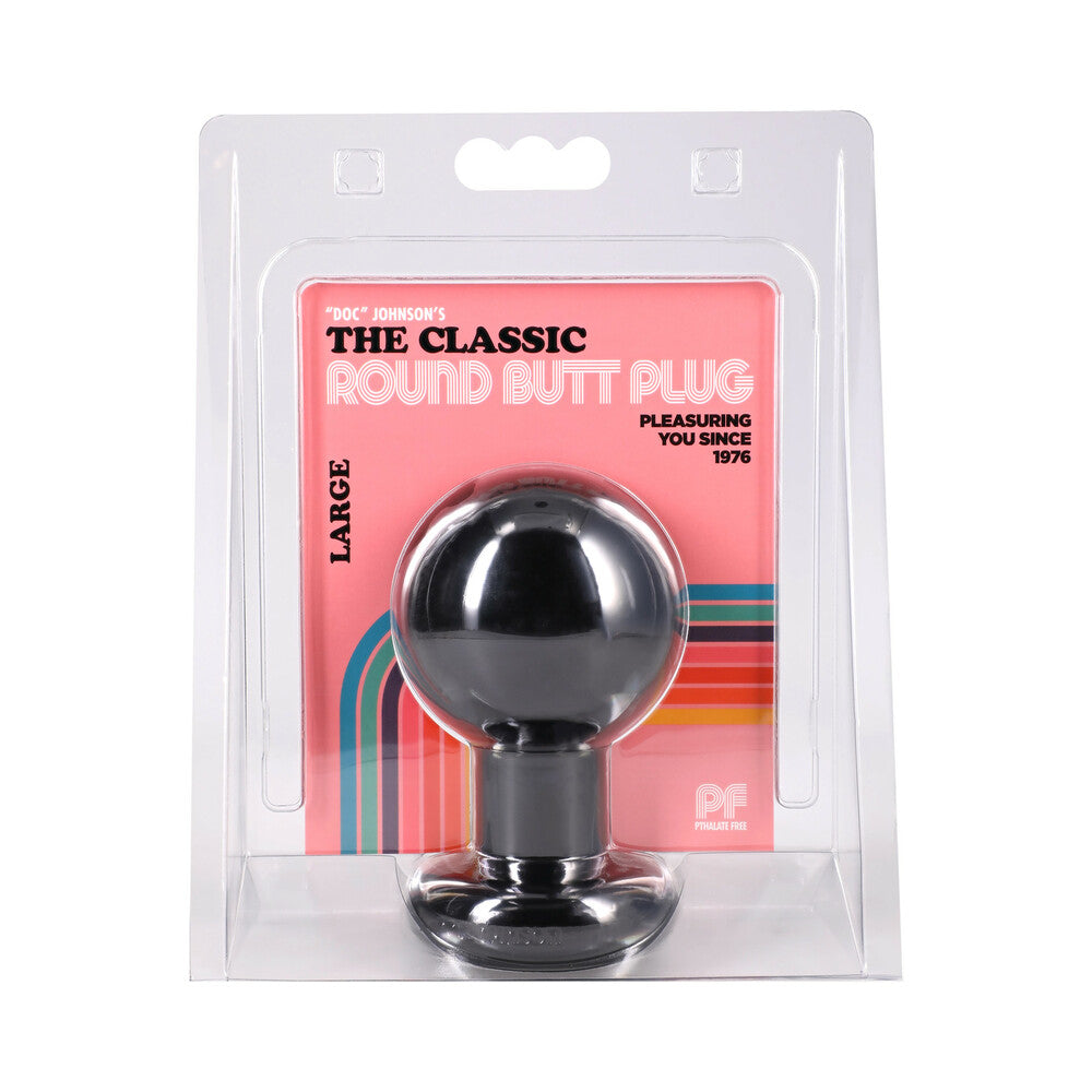 The Classic Round Butt Plug Black Large